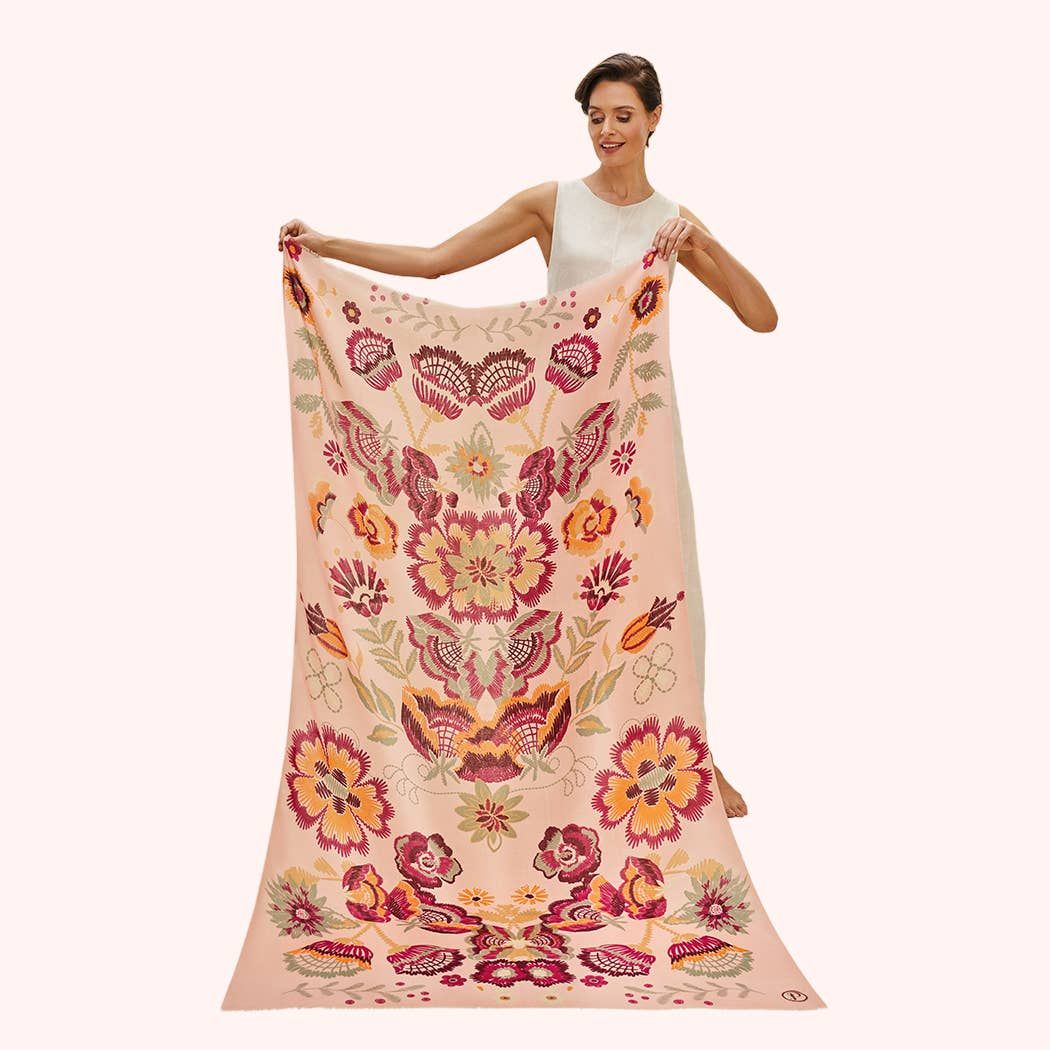 Printed Floral Symmetry Scarf