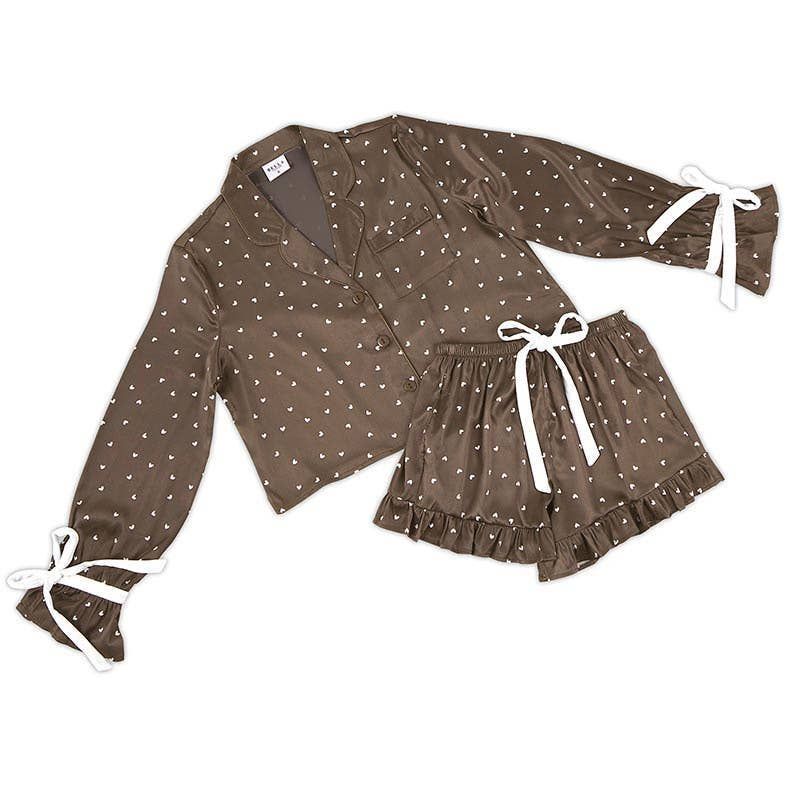 Short PJ + Velvet Ties - Hearts