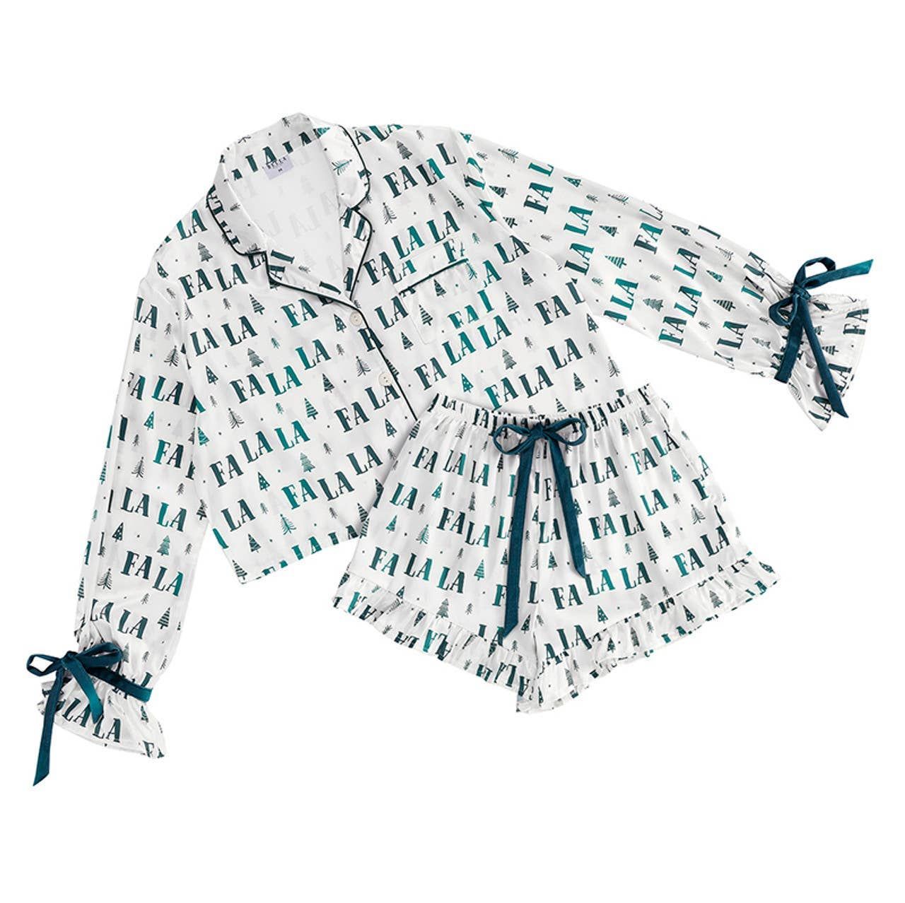Ruffled Short PJ Set- Velvet Ties - FALALA