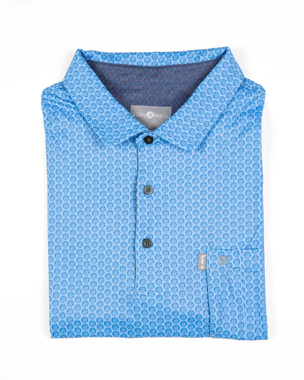 Cigar Pocket Perform Polo - WE  Logo, Light Blue, Size: Med