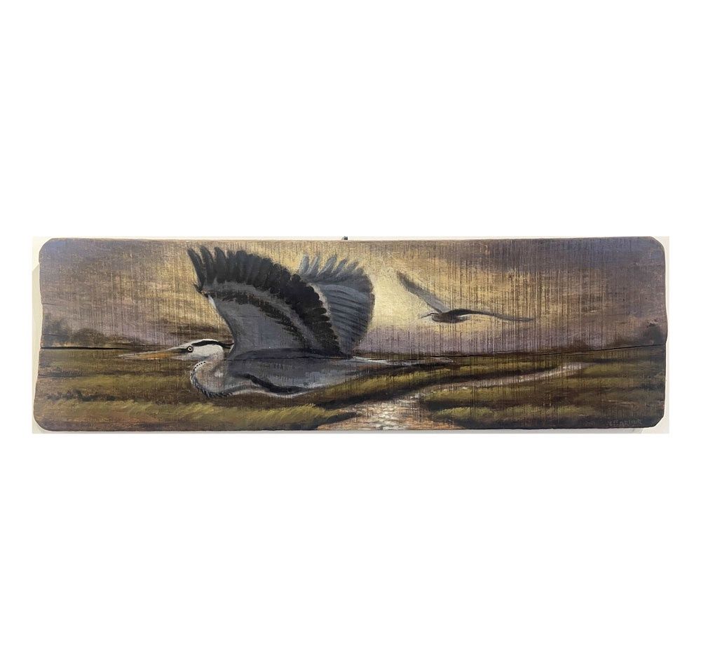 Blue Heron on Wood #2