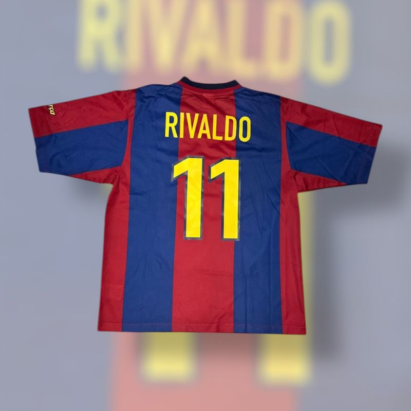 1998-99 FC Barcelona Home Trikot Rivaldo #11 (Größe L)