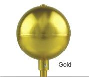 Aluminum Ball Ornaments, Colour: Gold Anodized, Size: 2&quot;