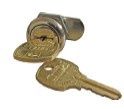 Lock and Key for Door and Frame Unit with Flat Locking Tab