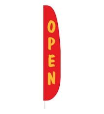 Open Red Feather Flag