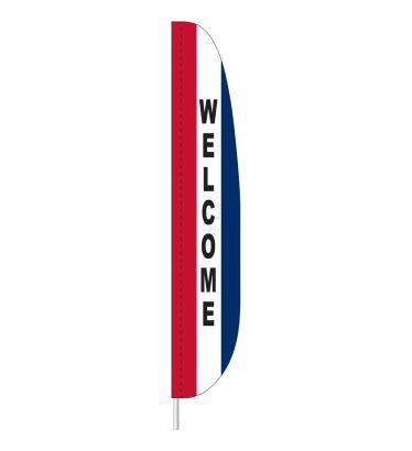 Welcome RWB Feather Flag