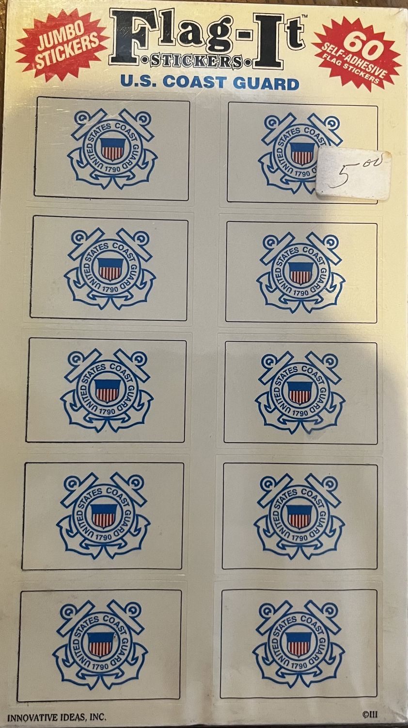 Coast Guard White 60 Count Sticker