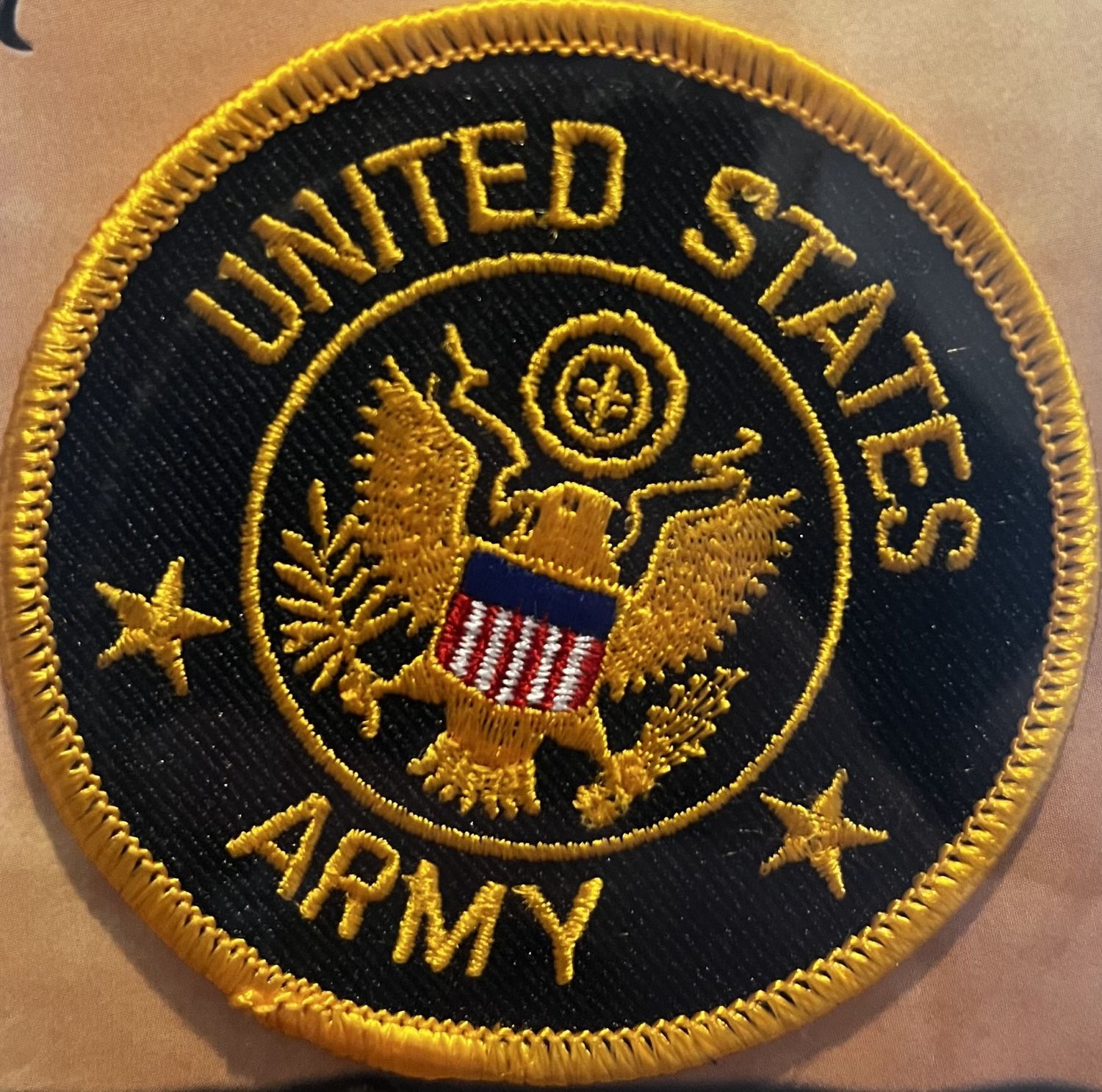 Army Round Iron on Patch