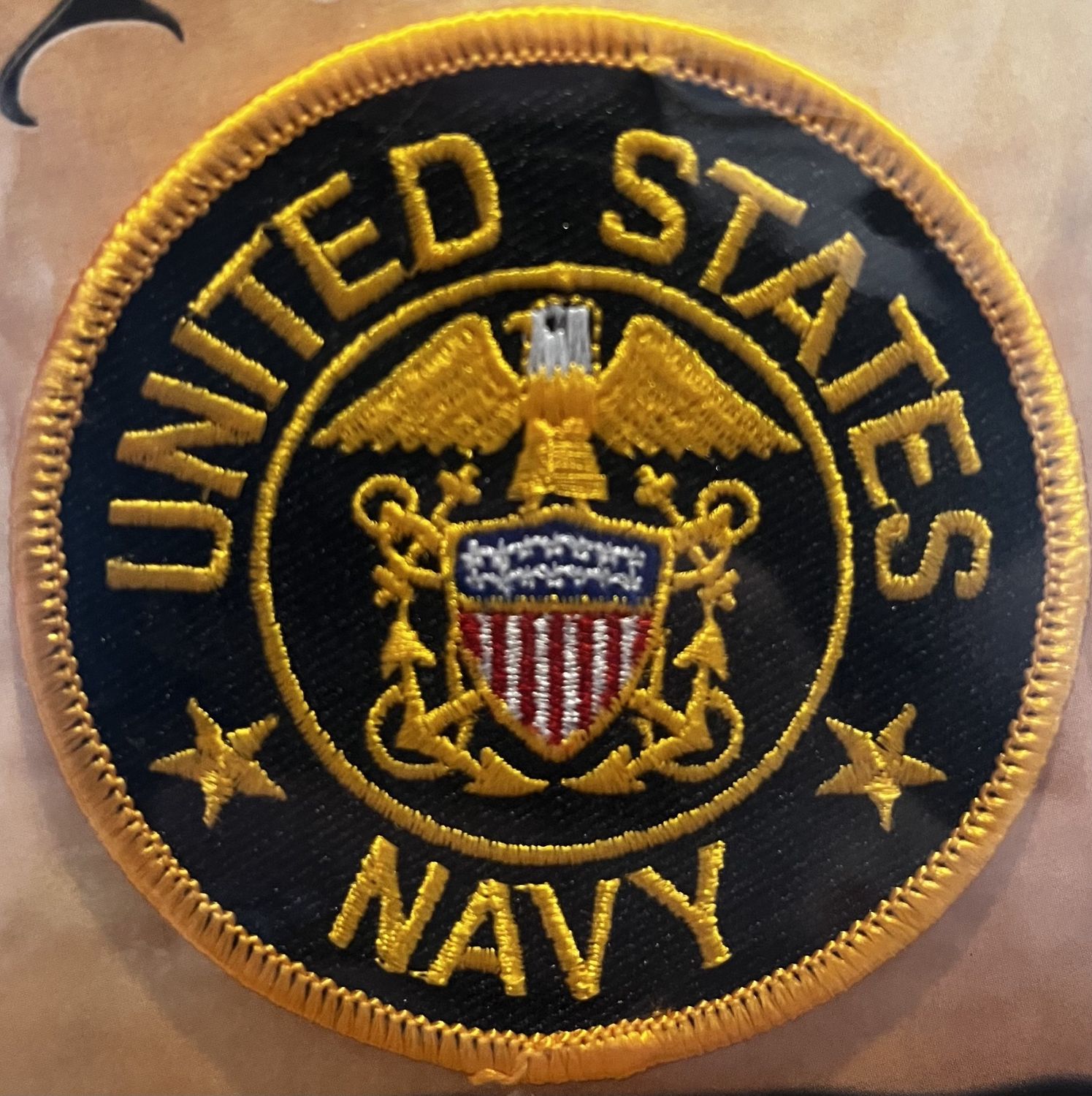 Navy Round Iron on Patch