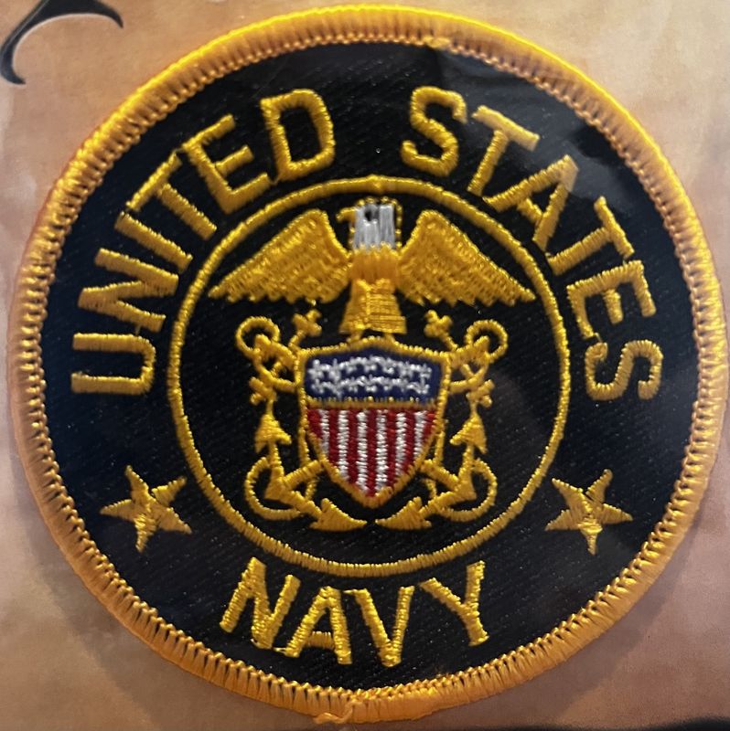 Navy Round Iron on Patch