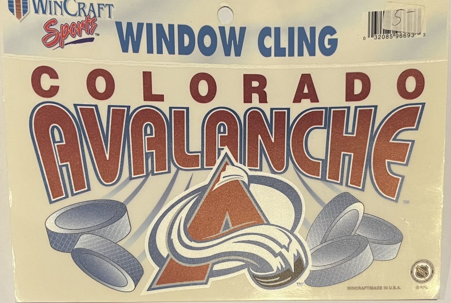 Colorado Avalanche Hockey Window Cling Sticker
