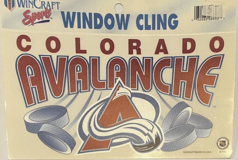 Colorado Avalanche Hockey Window Cling Sticker