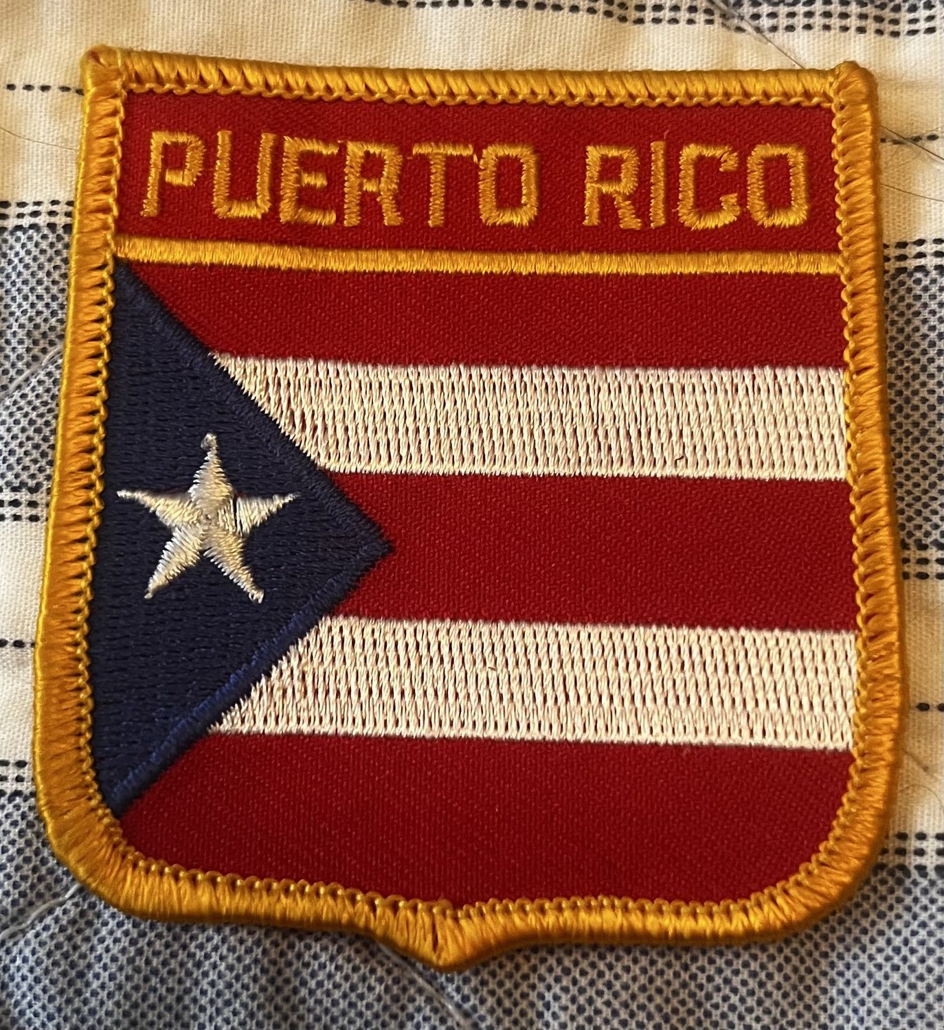 Puerto Rico Shield Patch, Colour: Red