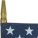 United States Mounted No Frey Poly-Cotton Flags, Size: 4x6", Style: Gold Spear