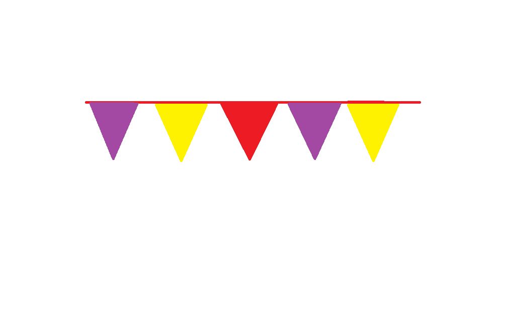 Purple, Red and Yellow Pennants 60'