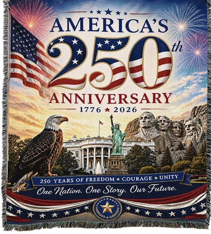 America 250th Anniversary Throw Blanket