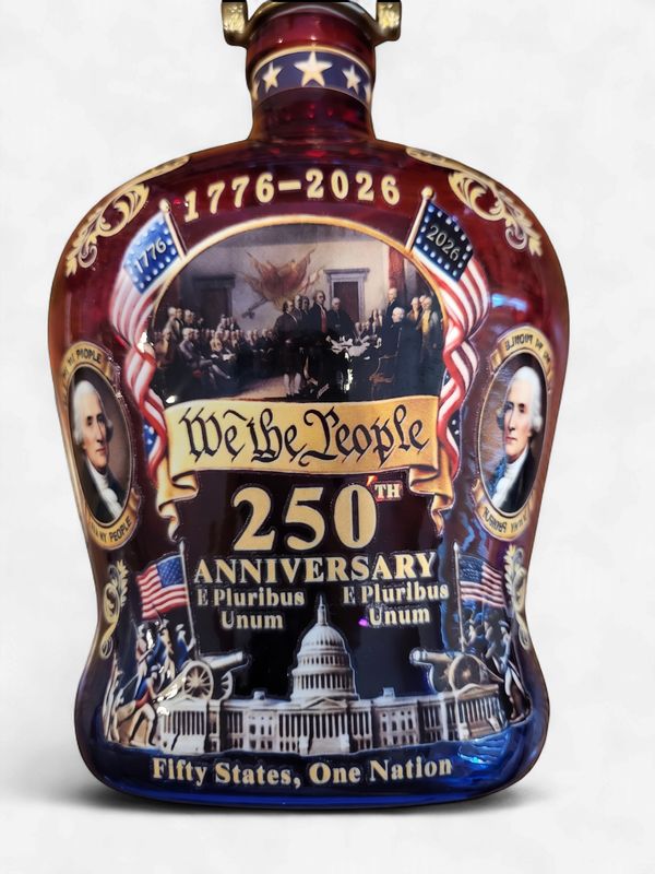 250 Anniversary Decanter with Bell Topper and Matching Glass