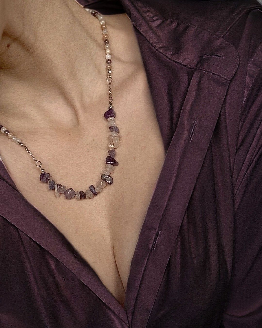 Srebrna Przednoc | Naszyjnik | Ametyst