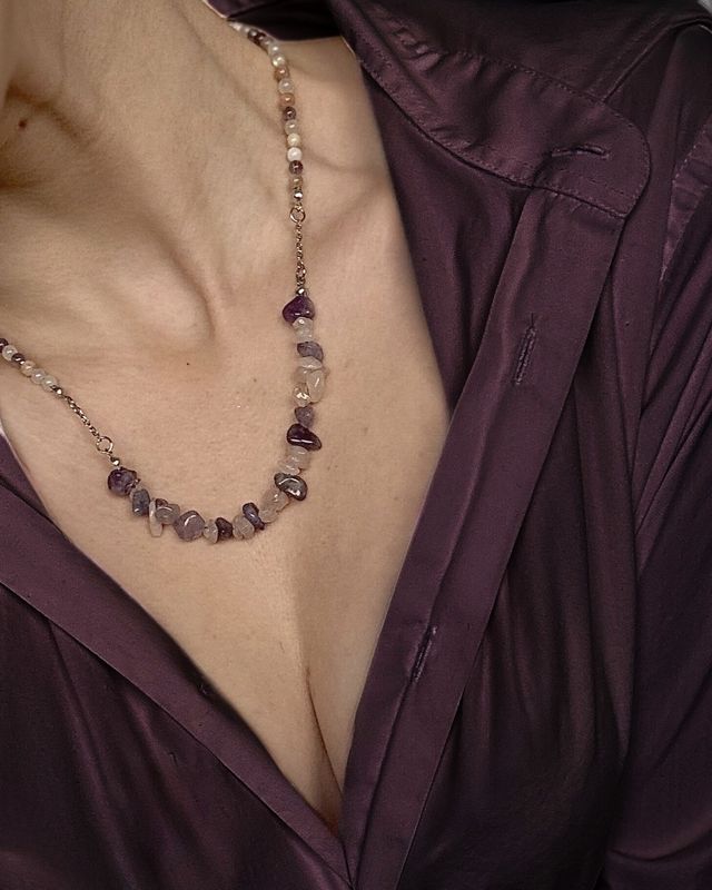 Srebrna Przednoc | Naszyjnik | Ametyst