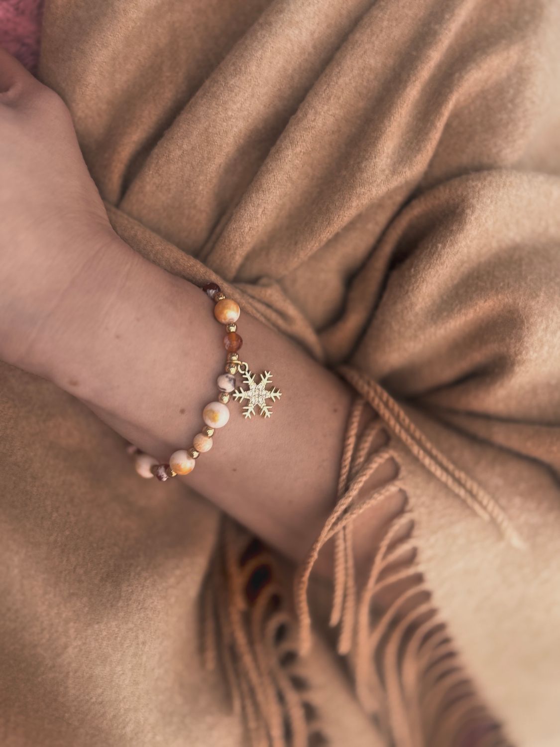 Elowen | Jadeit Biały &amp; Agat Pomarańczowy