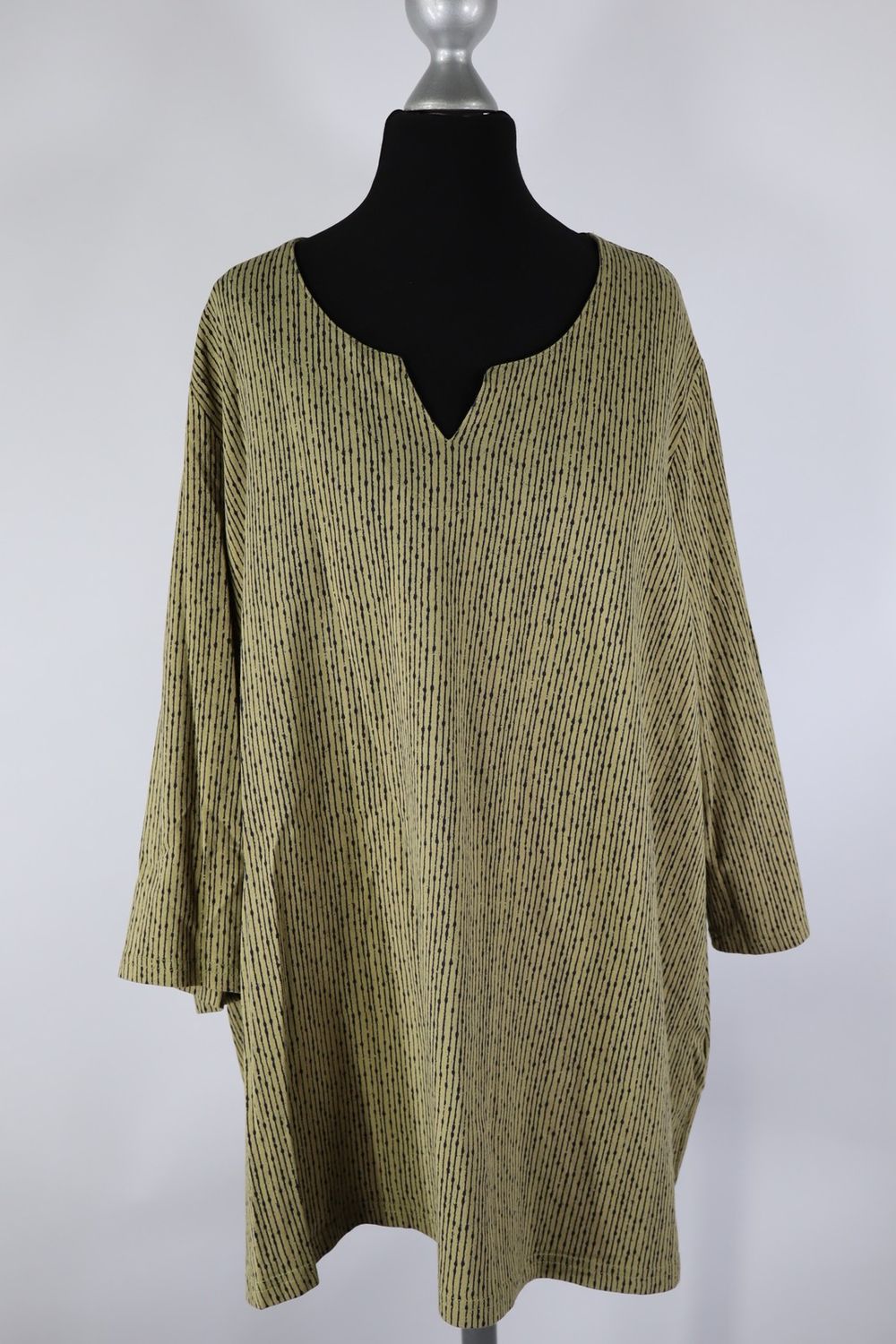 Ulla Popken Damen Shirt Gr. 46/48 Kaki Schwarz – Top Zustand Baumwollmix