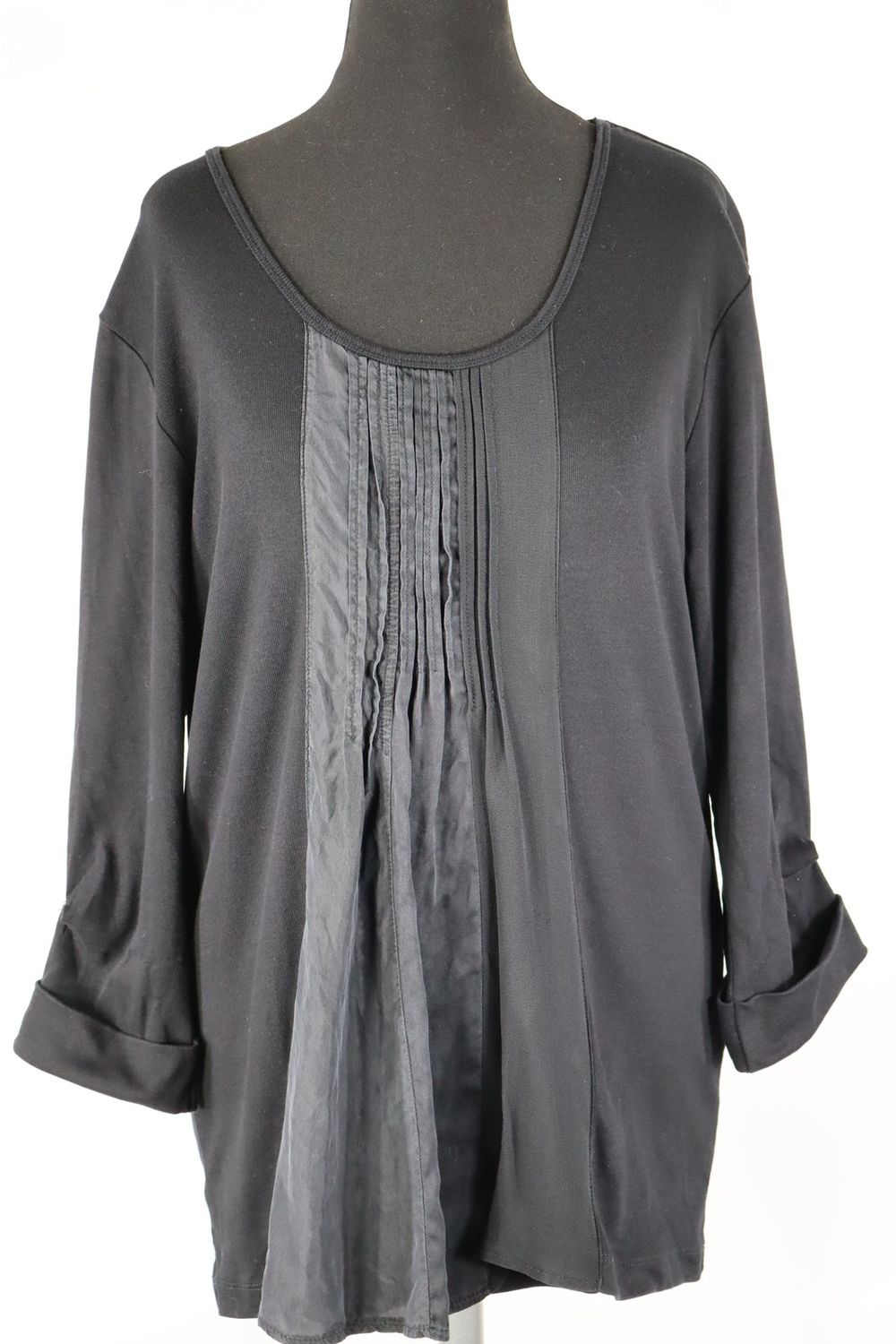 GCfontana Damen Pullover Gr. 42 Schwarz Baumwollmischung Langarm Top Zustand