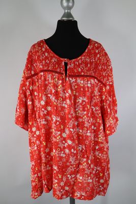 Ulla Popken Damen Bluse Gr. 50/52 Rot Bunt – Kurzarm, Baumwollmix, Top Zustand Ulla Popken Damen Bluse Gr. 50/52 Rot Bunt – Kurzarm, Baumwollmix, Top Zustand