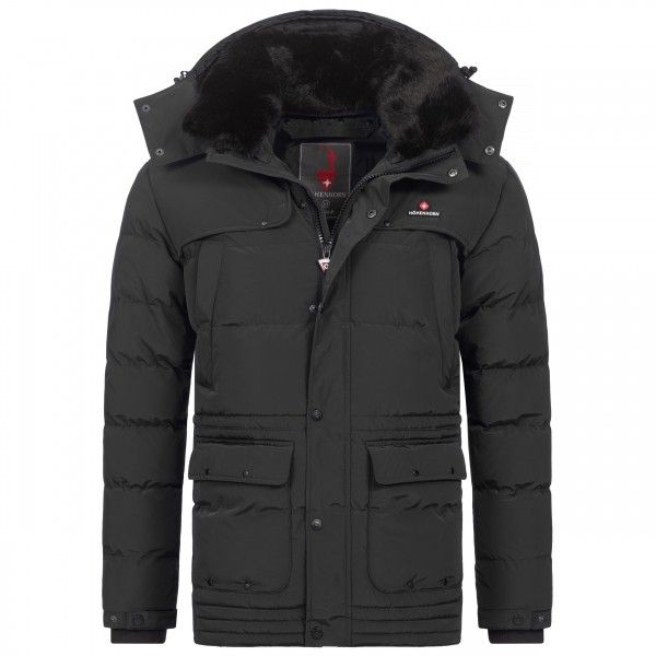 Höhenhorn Achalm Winterjacke Herren Steppjacke Gefüttert Gr. L (Schwarz)