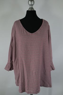 Ulla Popken Damen Shirt Gr. 50/52 Weinrot Weiß – Top Zustand, Stoff unbekannt Ulla Popken Damen Shirt Gr. 50/52 Weinrot Weiß – Top Zustand, Stoff unbekannt