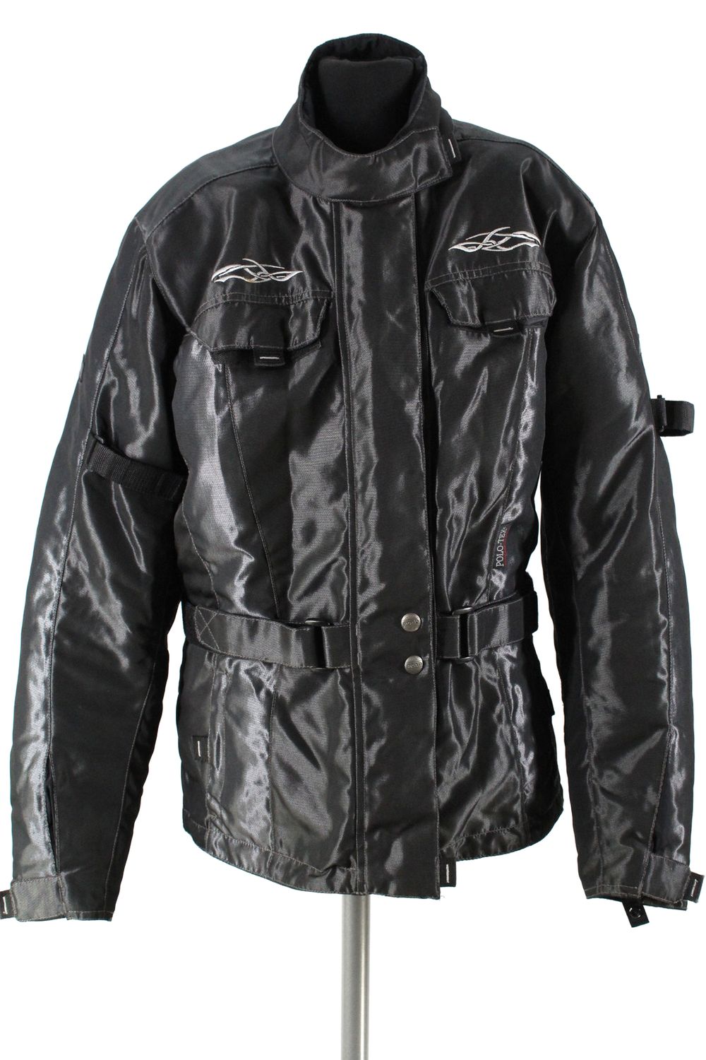 Textil-Motorradjacke Polo Damen Gr.s schwarz glänzend mit Innenjacke Top Zustand