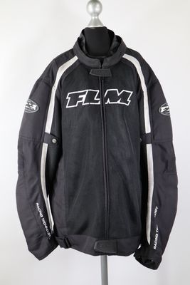 FLM Herren Motorradjacke Gr 5XL schwarz weiß Racing Protektoren Second Hand FLM Herren Motorradjacke Gr 5XL schwarz weiß Racing Protektoren Second Hand