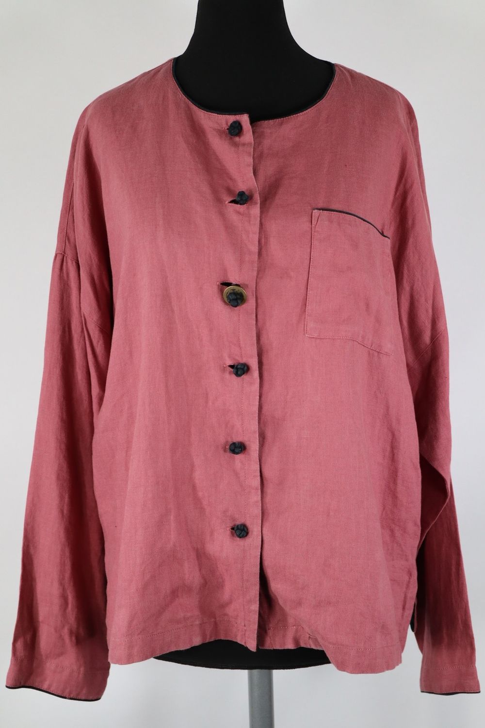 Gudrun Sjöden Damen Blusenjacke Leine Gr. M ca. 44–46 altrosa braun Top Zustand