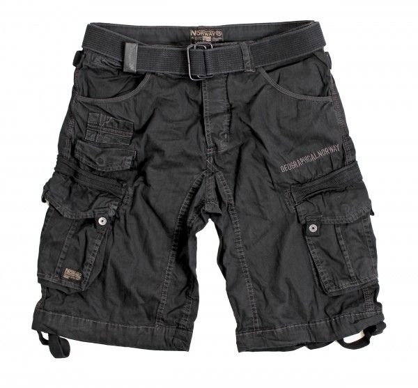 Geographical Norway Timua Herren Cargo Shorts Schwarz L - FÄLLT KLEINER AUS