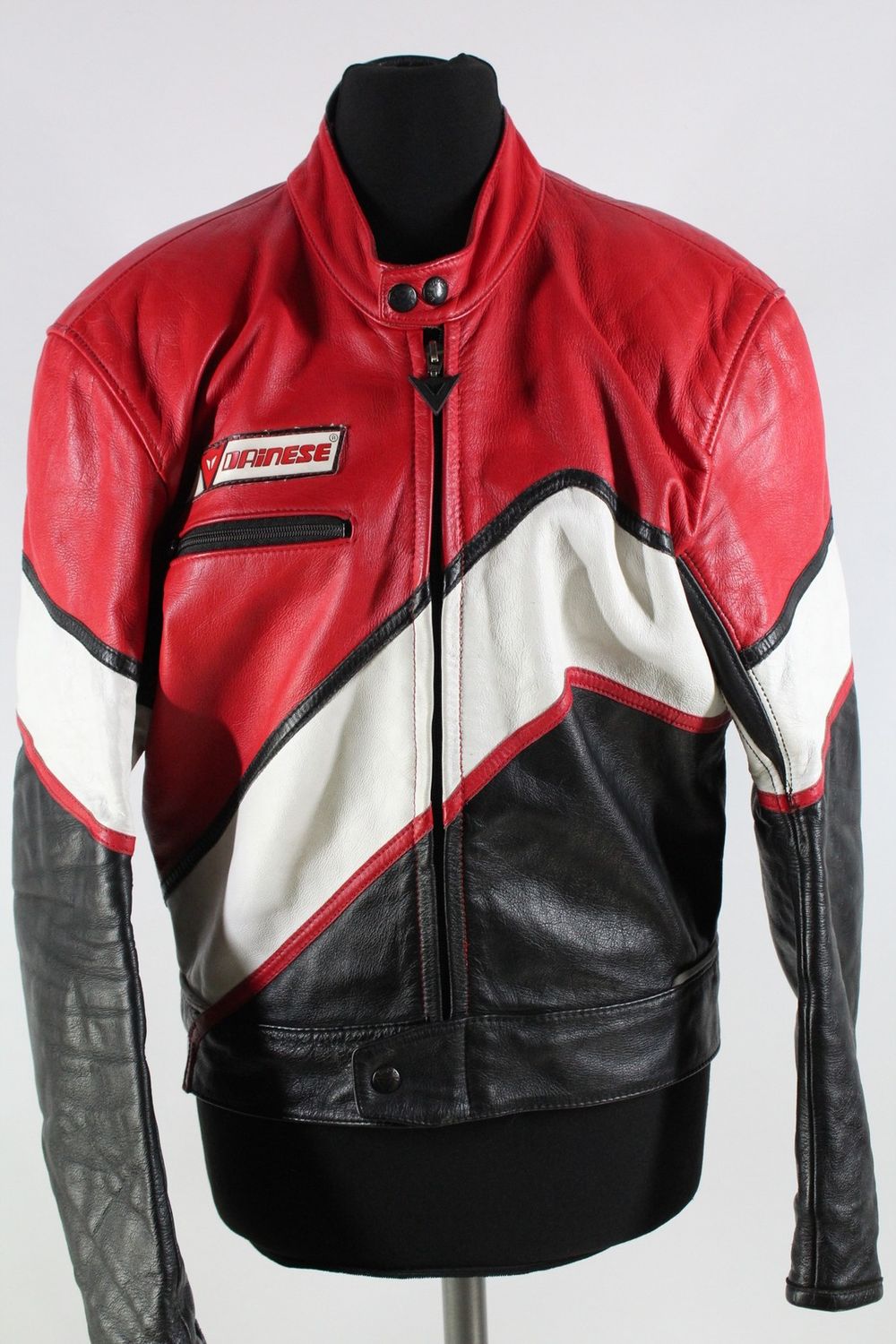 Dainese Retro Motorradkombi Gr.48/S Leder schwarz/rot/weiß Top Zustand