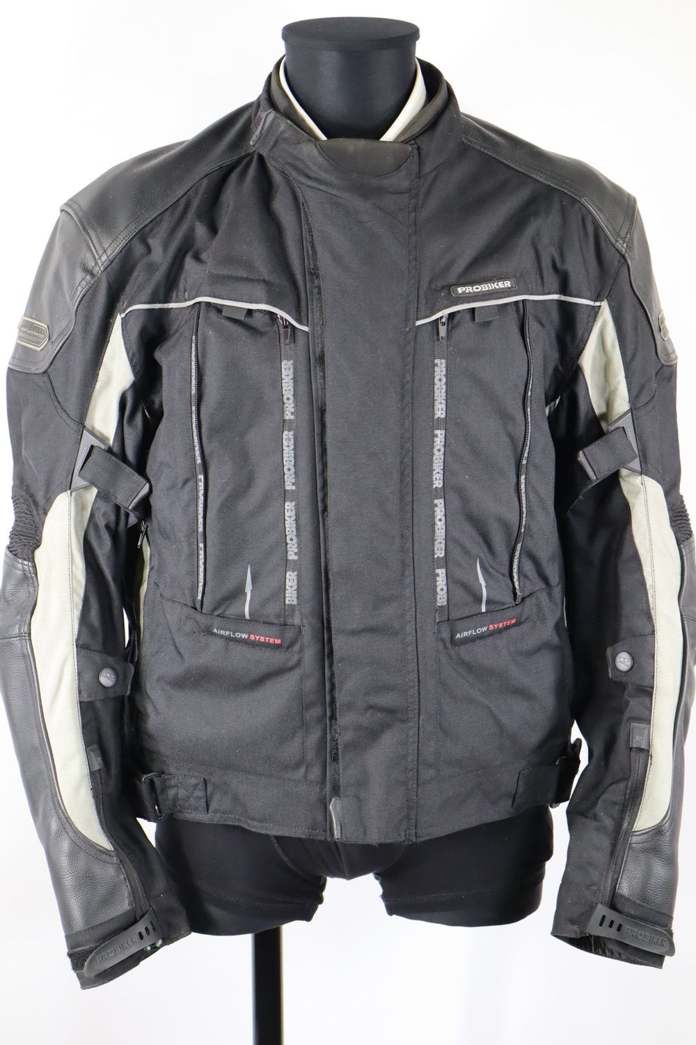 Probiker Motorradjacke Gr. 56 / 2XL Schwarz/Grau – Protektoren, guter Zustand