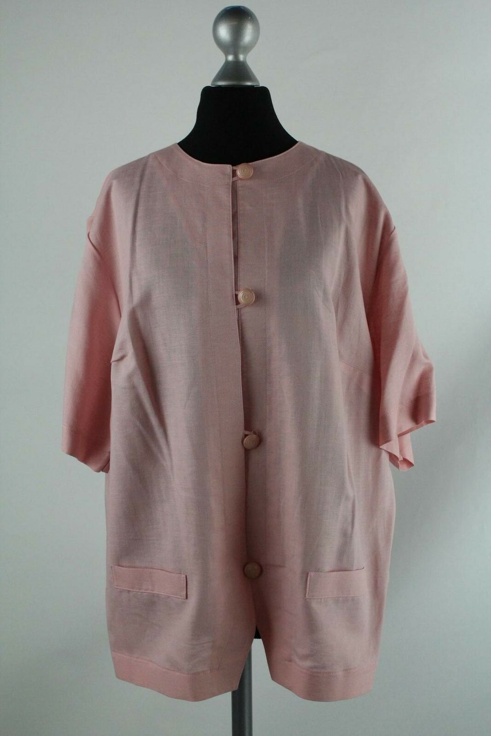 schöne leichte rosa Bluse Gr.44/L Baumwollmischung mit Leinen Top Zustand