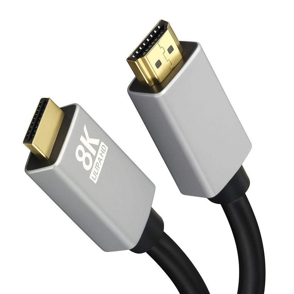helos HDMI 2.1 Premium Kabel 2m – 8K 60Hz, vergoldet, Alu-Gehäuse