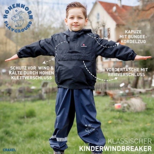 Höhenhorn Craxel Kinder Jacke Windbreaker Jungen Mädchen 164 schwarz Top Zustand
