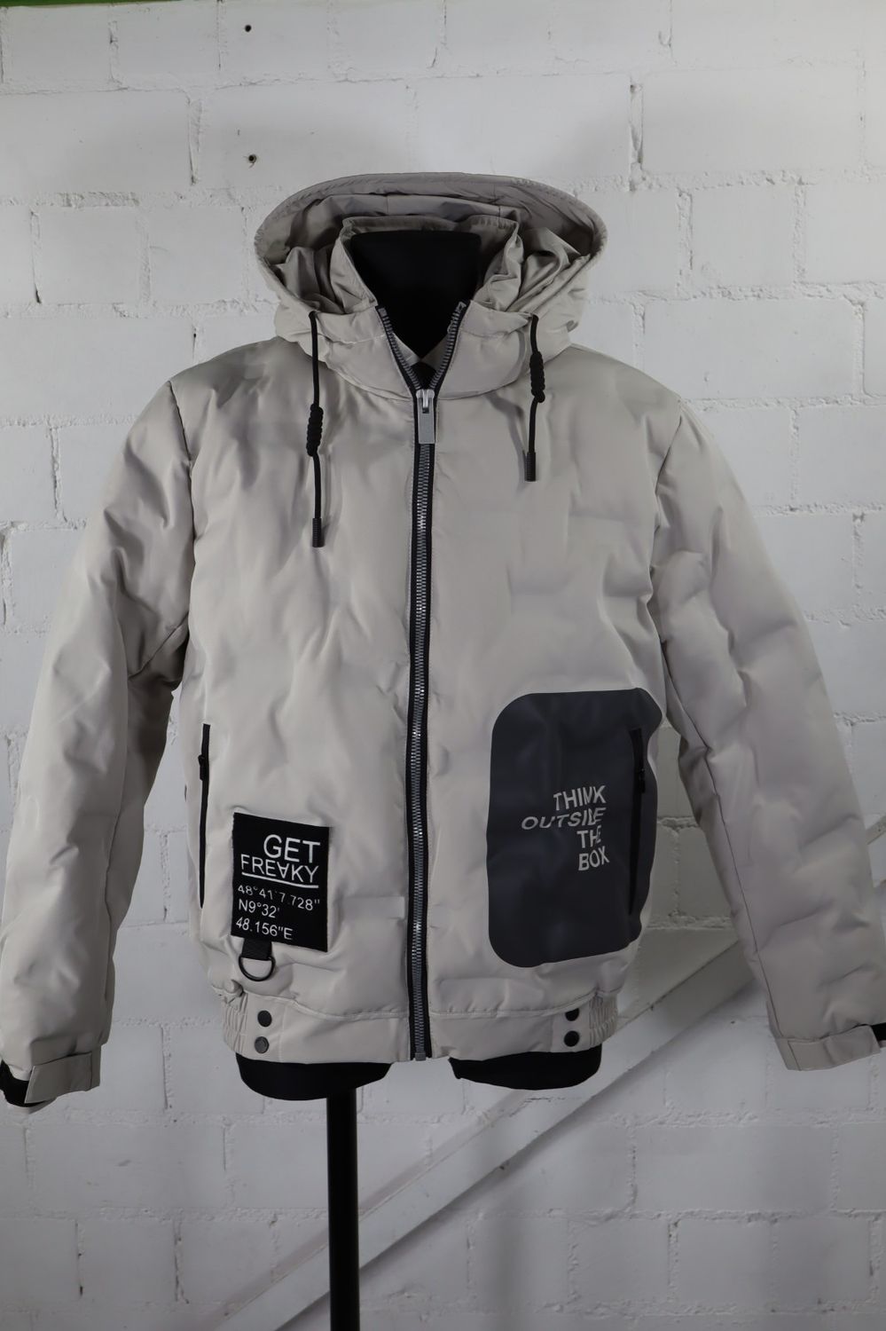 Freaky Nation Jacke 2XL Grau Schwarz | NEU | Outdoor Funktionsjacke mit Kapuze