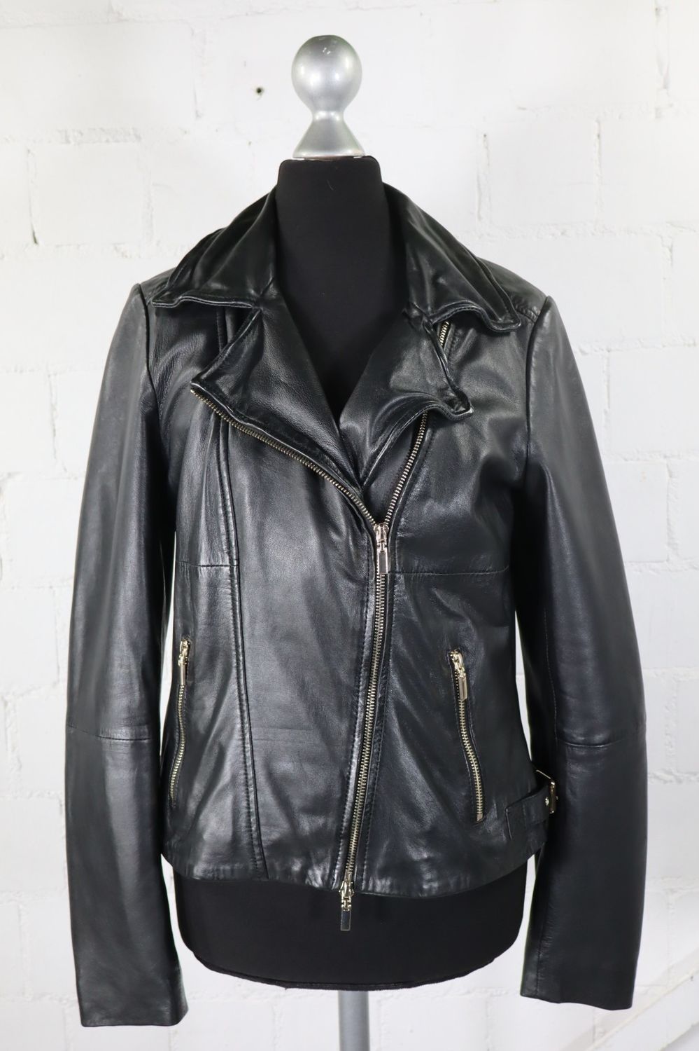 Freaky Nation Damen Lederjacke M Schwarz NEU mit Etikett Echtleder Biker Style