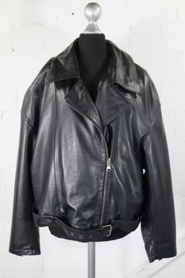 Freaky Nation Lederjacke XXL Schwarz | Echtleder Bikerjacke Damen | Neuwertig