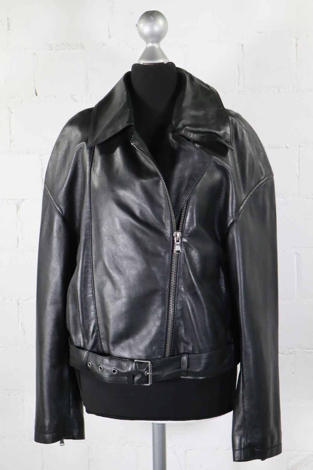 Freaky Nation Lederjacke S Schwarz NEU mit Etikett Biker Style Echtleder Gürtel Freaky Nation Lederjacke S Schwarz NEU mit Etikett Biker Style Echtleder Gürtel