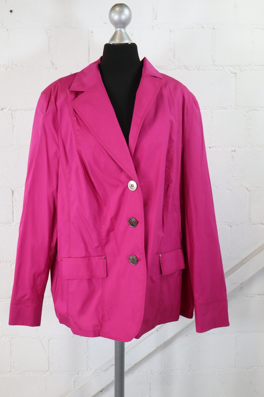 Frank Walder Blazer Damen Gr. 48 Erikaviolett Pink Baumwolle Stretch Top Zustand
