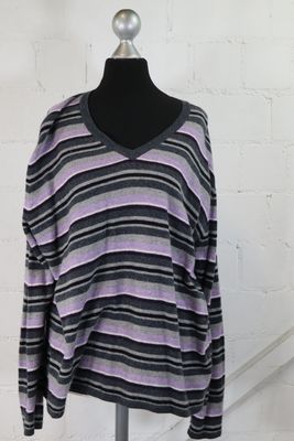 Gerry Weber Damen Pullover Gr. 48 Kaschmir Wolle Angora Gestreift Strick Top