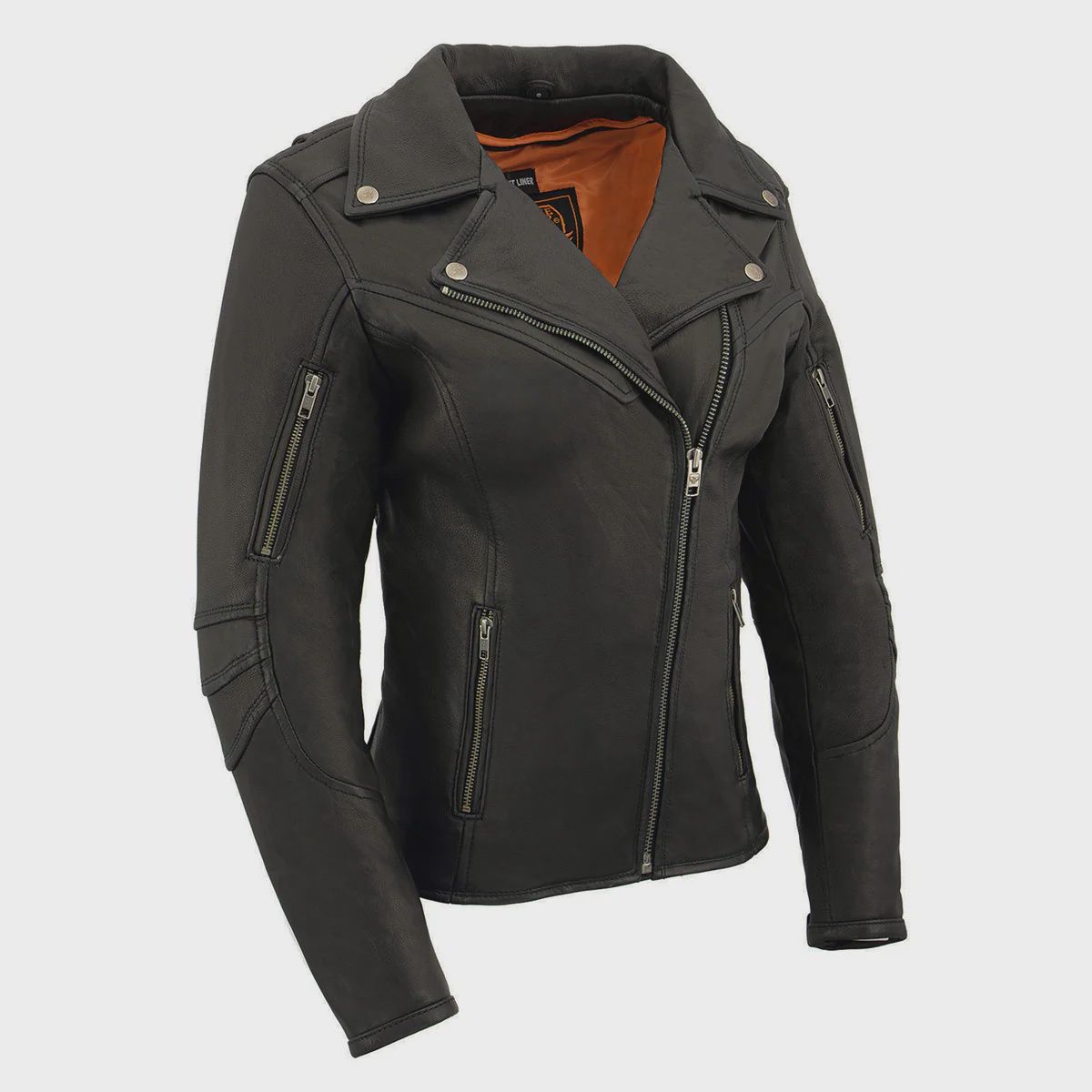 MLL2581 Women&#39;s Leather Lightweight Long Vented Jacket