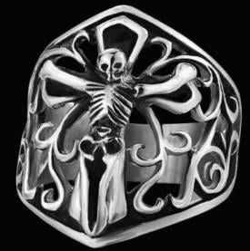 R138 Skeleton Skull Ring