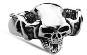 R128 Handle Bar Skull Ring