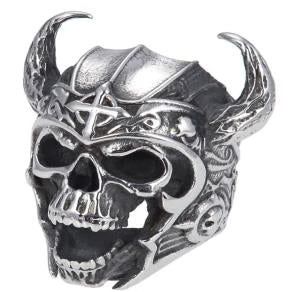 R144 Warrior Skull Ring