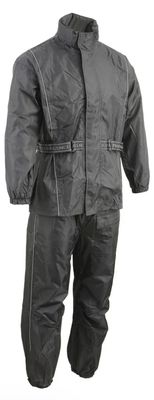 NexGen SH2215 Men&#39;s Lightweight Oxford Nylon Black Water Resistant Rain Suit