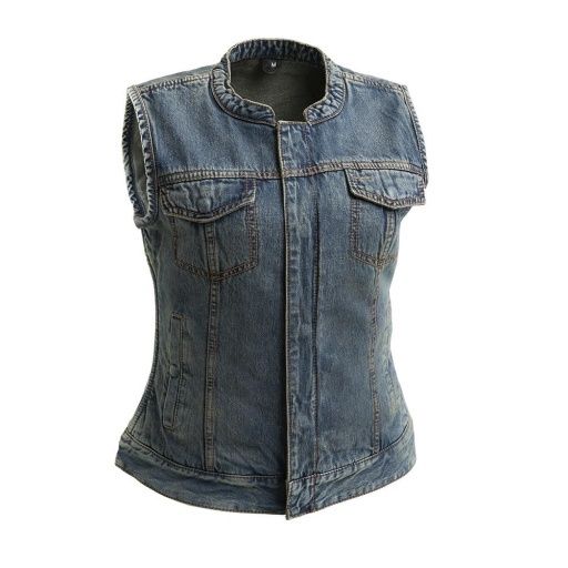 LEXY - WOMEN&#39;S MOTORCYCLE DENIM VEST, Size: M